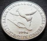 Moneda exotica 5 CENTAVOS de CORDOBA - NICARAGUA, anul 1994 * cod 26 = A.UNC