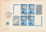 1969 Romania - FDC Apollo 8, bloc dantelat (NELISTAT), LP 692 a, Romania de la 1950, Spatiu