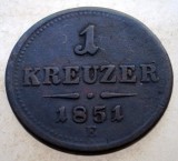 7.173 AUSTRIA 1 KREUZER 1851 E, Europa, Cupru (arama)