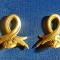 E364-Set 2 Ornamenti vechi mici bronz argintat anii 1900. Marimi: 4.5/3.5 cm.