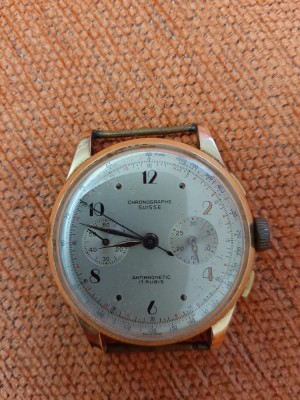 Ceas aur functional Crhonographe Suiss 7 Rubis antimagnetic foto