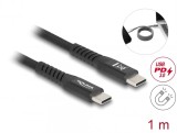 Cablu USB 2.0 Type C cu invelis magnetic PD 3.0/60W 1m Negru, Delock 81119
