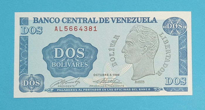 Venezuela 2 Bolivares 1989 &#039;Tinoquitos&#039; UNC serie: AL5664381