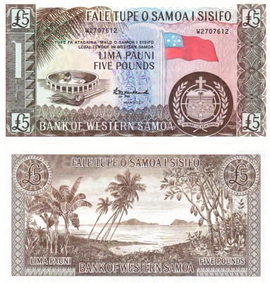 Samoa de Vest 5 Lire 5 Pounds 2020 P-15cs UNC foto