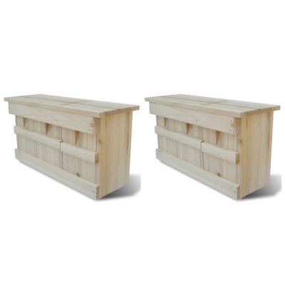 vidaXL Case de vrăbii, 2 buc., 44 x 15,5 x 21,5 cm, lemn 276008 foto