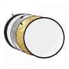 Blenda rotunda reflexie-difuzie 5 in 1 difuzie gold silver negru alb 60cm, Generic