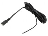 Cablu DC 5,5/2,1 2x0,5mm2 3m soclu drept negru și gri