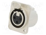 Conector XLR soclu mamă PIN 3 NEUTRIK cu buton lipire 16A