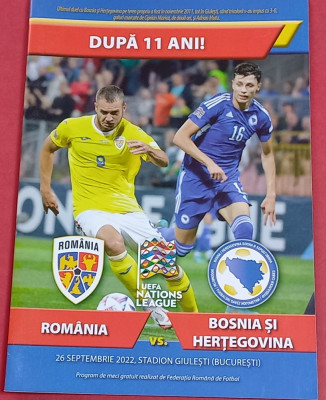 Program meci fotbal ROMANIA - BOSNIA si HERTEGOVINA (26.09.2022) foto