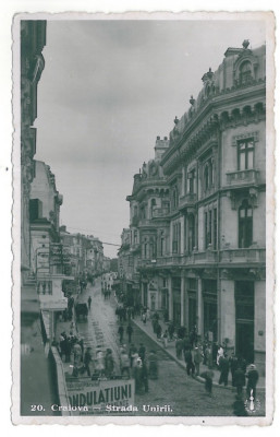 4050 - CRAIOVA, street Unirii, Romania - old postcard, real PHOTO - unused 1939 foto