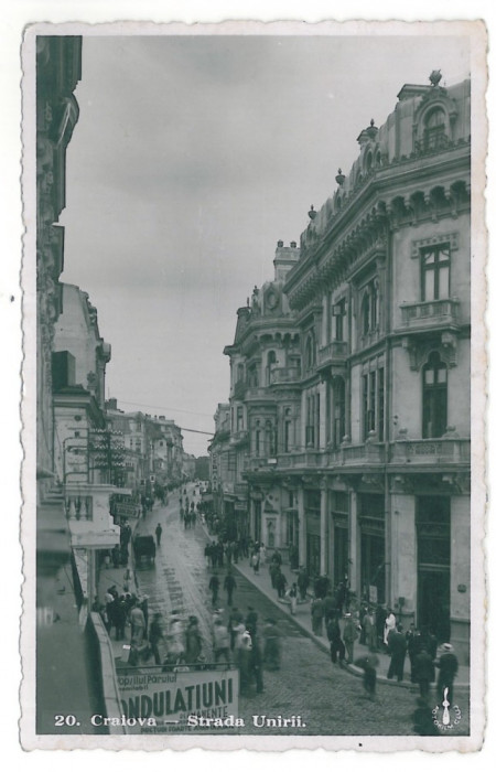 4050 - CRAIOVA, street Unirii, Romania - old postcard, real PHOTO - unused 1939