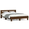 Cadru Pat Gossi Stejar Maro 140x190 cm cu Tablie, Lemn Prelucrat