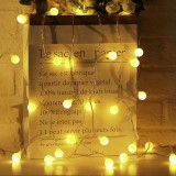 Instalatie craciun, flippy, 3.5 m, 30 de led-uri, model cu bilute, tip liniara, cu baterie, interior/exterior, alb cald