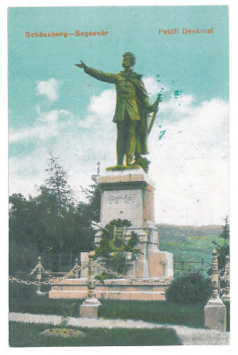 4158 - SIGHISOARA, Mures, Petofi statue, Romania - old postcard - unused foto