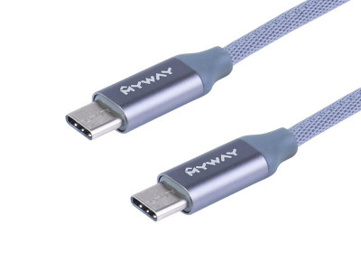 Cablu De &amp;icirc;ncărcare și Sincronizare, Microfibră &amp;icirc;mpletită, 120 Cm, Usb-c&amp;amp;gt; Usb-c V2.0 Max 2,4a Maway 63033 foto