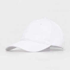 Lacoste șapcă de baseball din bumbac culoarea alb, neted