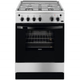 Aragaz Zanussi ZCG612K1XA, Gaz, 4 arzatoare, Grill, Autocuratare catalitica, Aprindere electrica, 59 l, 60 cm, Inox