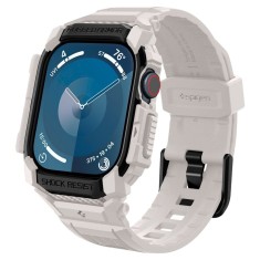 [Pachet husa + curea] Apple Watch 10 46mm Spigen Rugged Armor Pro, bej foto