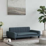 VidaXL Pat de c&acirc;ini, gri &icirc;nchis, 90x53x30 cm, material textil