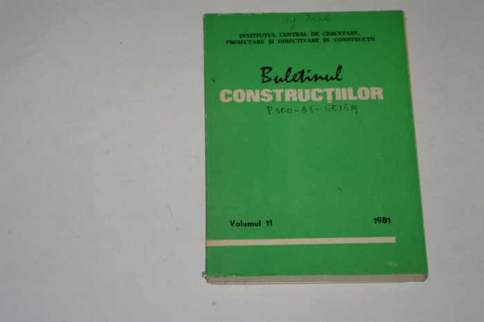 Buletinul constructiilor volumul 11 - 1981