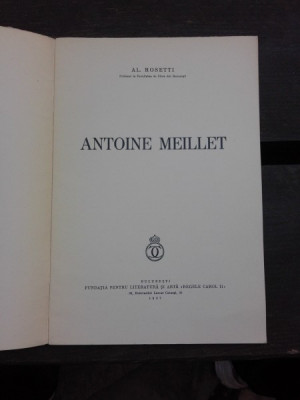 ANTOINE MEILLET - AL. ROSETTI foto