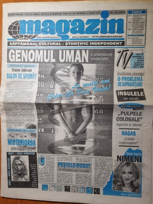magazin 8 martie 2001-art violeta beclea,g.szabo,j.lennon,madona,brad pitt