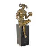 Satan cu craniu-statueta din bronz pe soclu din marmura BX-63, Religie