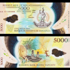 VANUATU █ bancnota █ 5000 Vatu █ 2017 █ P19 █ SERIE AA POLYMER █ UNC necirculata