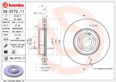 BREMBO 09.D772.11 PRIME LINE - UV Coated Disc frana