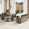 VidaXL Set de canapele pentru grădină cu pernă 8 pcs Gri Rattan poli