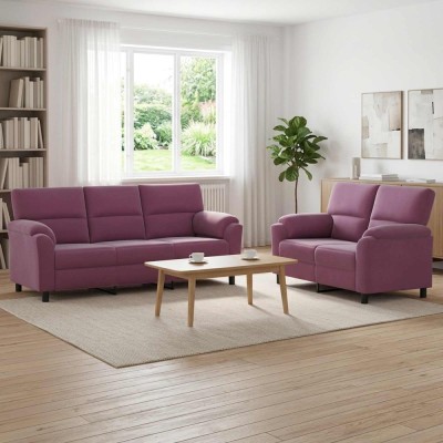 Set de canapea 2 pcs Violet Catifea foto