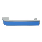Maner pentru mobila, din plastic, finisaj crom satinat + albastru, M 489.92.114, M4 x 128 mm