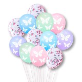 Set baloane metalizate și transparente cu confetti, 12 buc, 30cm, CMCLASS