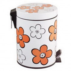 Cos gunoi cu pedala, Flower, 12L orange, MN018584 foto