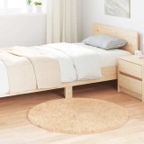 vidaXL Covor shaggy cu pom &icirc;nalt, NAVARRA, bej, 100x100 cm, poliester