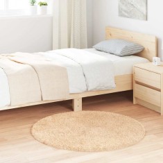 vidaXL Covor shaggy cu pom &icirc;nalt, NAVARRA, bej, 100x100 cm, poliester
