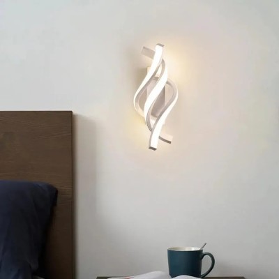 Aplica LED Reid 20W Ondulata Lumina Rece Calda Neutra Metal si SIlicon Alb foto
