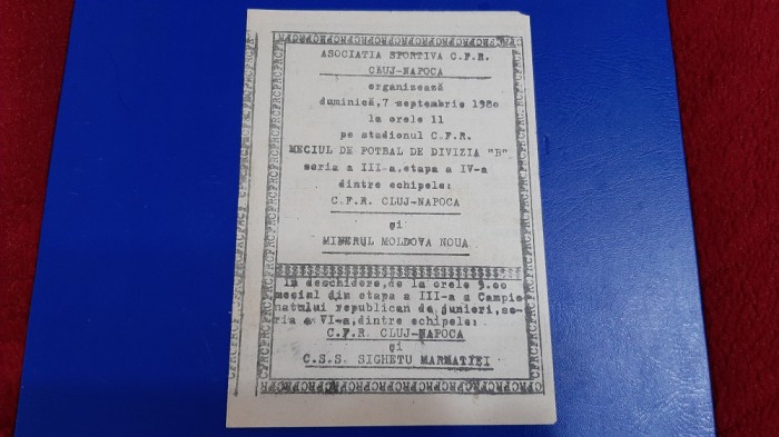 program CFR Cluj - Minerul Mold. Noua