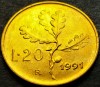 Moneda 20 LIRE - ITALIA, anul 1991 * cod 5145 = A.UNC, Europa
