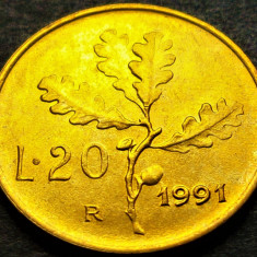 Moneda 20 LIRE - ITALIA, anul 1991 * cod 5145 = A.UNC