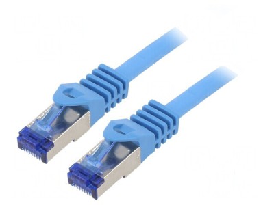 Cablu Patch S/FTP 6a Litat Cu LSZH Albastru 1,5m 26AWG foto