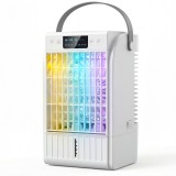 HOMCOM Ventilator de birou cu lumină RGB, nebulizator și umidificator cu 4 viteze, rezervor de apă de 1,5 L, Alb | Aosom Romania
