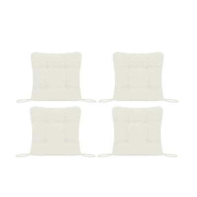 Set Perne decorative pentru scaun de bucatarie sau terasa, dimensiuni 40x40cm, culoare Alb, 4 buc/set foto