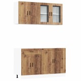 Cumpara ieftin Set de dulapuri de bucatarie 4 piese &bdquo;Porto&rdquo; Lemn vechi lemn