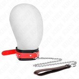 Kink Collar &amp; Gag-Colier cu Bretea Roșie 65 cm Ajustabil 36-43