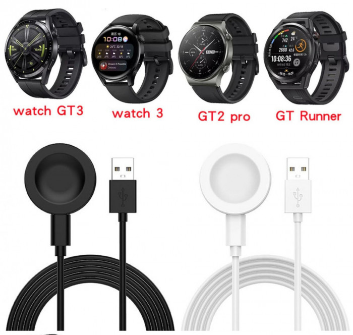 Dock incarcare / incarcator ceas USB pentru Huawei GT 2 Pro / GT 3 / Watch 3 Pro