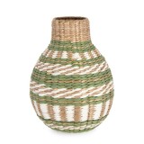 Cumpara ieftin Vaza flori hartie natur verde alb Namibia &Oslash;24x32h