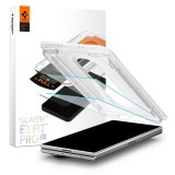 Set 2 folii sticla Spigen Glass tR EZ Fit HD, Sistem Montare, compatibil cu Samsung Galaxy Z Fold 7, (AGL09579), Transparent