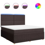 Cumpara ieftin Pat continental cu saltea maro inchis 180x200cm material textil