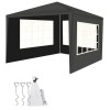 Cort Pavilion Gradina 3x3m Gri, 3 Pereti Laterali cu Ferestre, Protectie Soare Ploaie Insecte, Iso